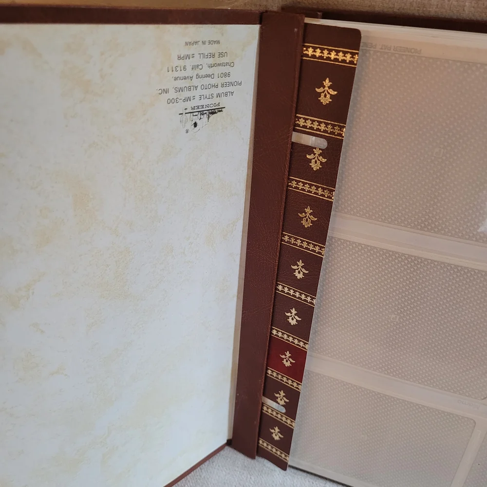 Brown Photo Album with Gold Accents
